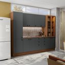 Ver imagem 1 de Cozinha Modulada Pixel Kappesberg 100% Mdp Canela/cinza Sagrado 280cm