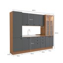 Ver imagem 3 de Cozinha Modulada Pixel Kappesberg 100% Mdp Canela/cinza Sagrado 280cm