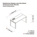 Ver imagem 3 de Plataforma Simples 120x792 PSCPP120/792/1 Pessoa 120cm Industrial Walnut e Grafito Marrom