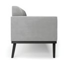 Ver imagem 6 de Poltrona Namoradeira Decorativa Isabella Pés Fixo em Madeira Preto Suede Cinza G19 - Gran Belo