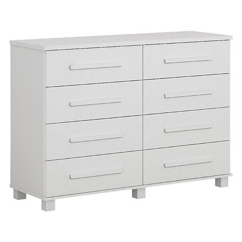 Cômoda San Marino 8 Gavetas Branco – Leifer Móveis