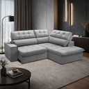 Ver imagem 2 de Sofá 3 Lugares Retrátil Reclinável Chaise Direito 243cm Solin F04 Veludo Cinza - Lyam Decor