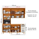 Ver imagem 3 de Cozinha Armário 3 Peças 190 cm Paneleiro Balcão para Pia MDF Bari Freijo Off Acetinado Poliman