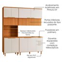Ver imagem 4 de Cozinha Armário 3 Peças 190 cm Paneleiro Balcão para Pia MDF Bari Freijo Off Acetinado Poliman
