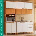 Ver imagem 2 de Cozinha Armário 3 Peças 190 cm Paneleiro Balcão para Pia MDF Bari Freijo Off Acetinado Poliman