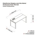 Ver imagem 3 de Plataforma Simples 130x792 PSCPP130/792/1 Pessoa 130cm Industrial Noce Naturalle e Cinza Marrom/Marromle