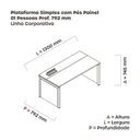 Ver imagem 3 de Plataforma Simples 130x792 PSCPP130/792/1 Pessoa 130cm Industrial Walnut e Grafito Marrom