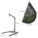 Ver imagem 3 de Balanço Suspenso Ninho Gota com Suporte Mola e Mosquetão Almofada Impermeável Gourmet Área Externa:a