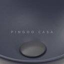 Ver imagem 3 de Cuba De Apoio Para Banheiro Redonda Slim Louça Cerâmica 28,5 cm Calcedônia Pingoo.casa - Cinza