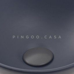 Cuba De Apoio Para Banheiro Redonda Slim Louça Cerâmica 28,5 cm Calcedônia Pingoo.casa - Cinza - 3