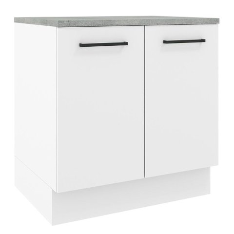 Balcão Armário de Cozinha 80 cm 2 Portas Branco Agata Madesa