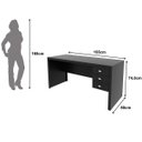 Ver imagem 7 de Mesa para Escritório Reversível 155 Cm 3 Gavetas Preto