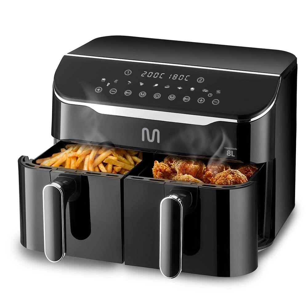 Air Fryer 8l Preta C/ 2 Gavetas 2500w-220v Multi - Go220out [reembalado] Go220out Multilaser - 3