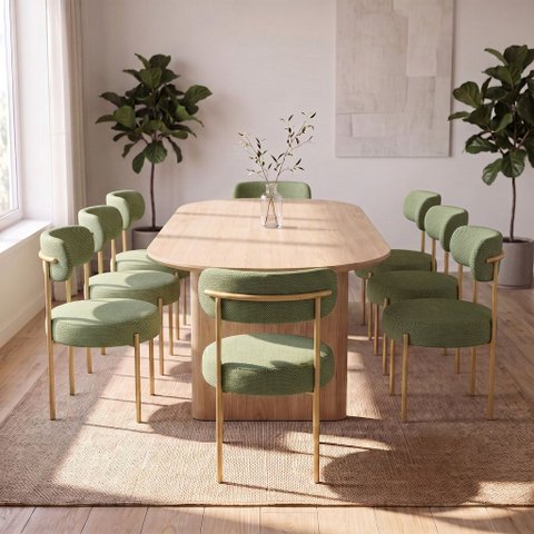 Cadeira Sala de Jantar Margara Kit 8 Aço Dourado Napoli D03 - D'Rossi