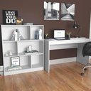 Ver imagem 4 de Mesa Escrivaninha e Estante para Escritorio B28 Branco Novam