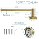 Ver imagem 4 de Suporte Porta Toalha Dourado Escovado Toalheiro Inox Porta Toalha de Rosto Acessório Parede Banheiro