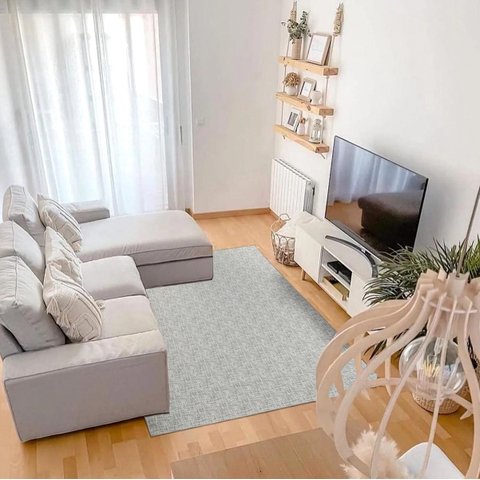 Tapete Geométrico Nice 135x250cm Cinza - Antiderrapante FASTLAR TAPETE SALA