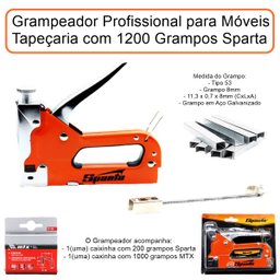 Grampeador Profissional para Móveis Tapeçaria - Sparta - 8