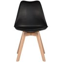 Ver imagem 3 de Kit 2 Cadeiras Charles Eames Saarinen Wood Leda Preta para Sala de Jantar