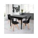 Ver imagem 2 de Kit 2 Cadeiras Charles Eames Saarinen Wood Leda Preta para Sala de Jantar
