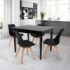 Ver imagem 2 de Kit 2 Cadeiras Charles Eames Saarinen Wood Leda Preta para Sala de Jantar