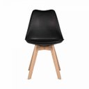 Ver imagem 6 de Kit 2 Cadeiras Charles Eames Saarinen Wood Leda Preta para Sala de Jantar