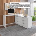 Ver mais imagens de Escrivaninha em L com 6 Gavetas Flex Multimóveis Crrui-ESC006 Branco