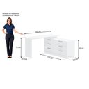 Ver imagem 4 de Escrivaninha em L com 6 Gavetas Flex Multimóveis Crrui-ESC006 Branco