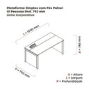 Ver imagem 3 de Plataforma Simples 150x792 PSCPP150/792/1 Pessoa 150cm Industrial Noce Naturalle e Branco Marrom/Marromle