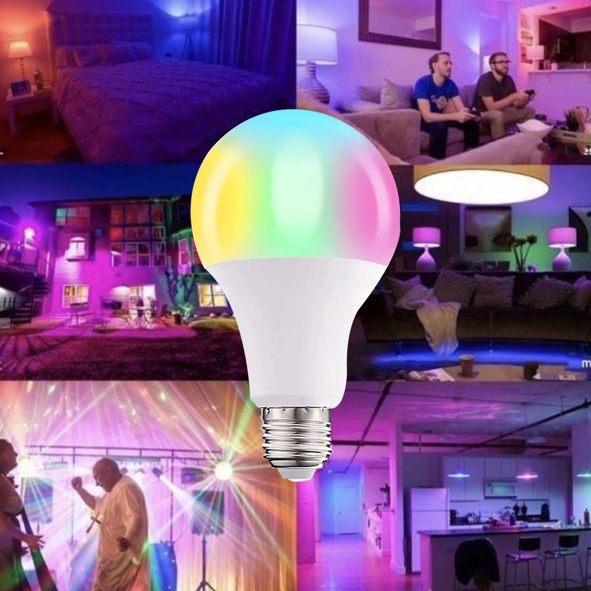 Lampada Rgb Led 16 Cores Controle Efeitos Ajustavel E27 Iluminaçao Decorativa Sala Quarto Salao Game - 6