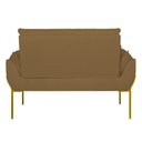 Ver imagem 2 de Poltrona Sofá Luxo Base Metal Dourado Recepção Escritório Cor:capuccino