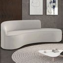 Ver imagem 1 de Sofá 4 Lugares para Sala 220cm Orgânico Wendi Veludo Cinza I01 - Mpozenato