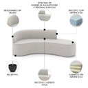 Ver imagem 3 de Sofá 4 Lugares para Sala 220cm Orgânico Wendi Veludo Cinza I01 - Mpozenato