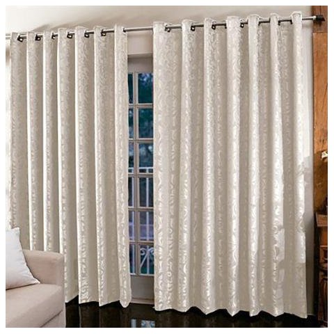 Cortina Jacquard 3,00x2,30 Para Varão Simples:Bege
