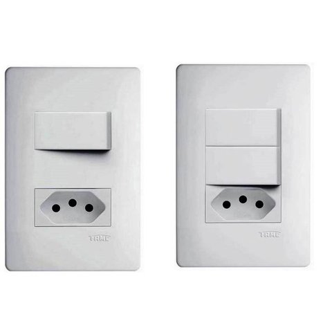 Conjunto Habitat 1 Interruptor Tomada 10a 250v Branco Fame