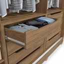 Ver imagem 2 de Guarda-roupa Casal 100% Mdf Kappesberg C/pés e 3 Espelhos 3 Portas de Correr 8 Gavetas Nogueira
