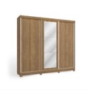 Ver imagem 4 de Guarda-roupa Casal 100% Mdf Kappesberg C/pés e 3 Espelhos 3 Portas de Correr 8 Gavetas Nogueira