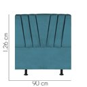 Ver imagem 2 de Cabeceira Estofada Bélgica 90cm Solteiro para Cama Colchão Box Quarto Suede Azul Turquesa - Aurora