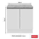 Ver imagem 4 de Balcão Glamy Branco 2 Portas Madesa