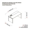 Ver imagem 3 de Plataforma Simples 150x792 PSCPP150/792/1 Pessoa 150cm Industrial Noce Naturalle e Preto Marrom/Marromle