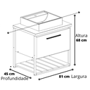 Ver imagem 3 de Gabinete Suspenso P/ Banheiro Completo C/ Cuba Espelheira 1 Porta Metalon 80cm Caribe Mgm