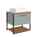 Ver imagem 4 de Gabinete Suspenso P/ Banheiro Completo C/ Cuba Espelheira 1 Porta Metalon 80cm Caribe Mgm