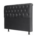 Ver imagem 4 de Guarda Roupa Casal B22010 Freijó Carbono e Cabeceira Emília 195 cm Preto Couro Sintético - Araplac