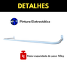 4 Cabideiros Araras Ambientes Residenciais Comerciais Fixos de Parede 80cm Estrutura Curvada Aço - 6