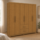 Ver imagem 2 de Guarda Roupa Casal Slim 6 Portas 2 Gavetas Cinamomo Formimóveis