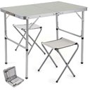 Ver imagem 1 de Mesa Dobravel Vira Maleta 2 Cadeira Mesinha Portatil Praia Camping Acampamento Viagem Grande 120x60c