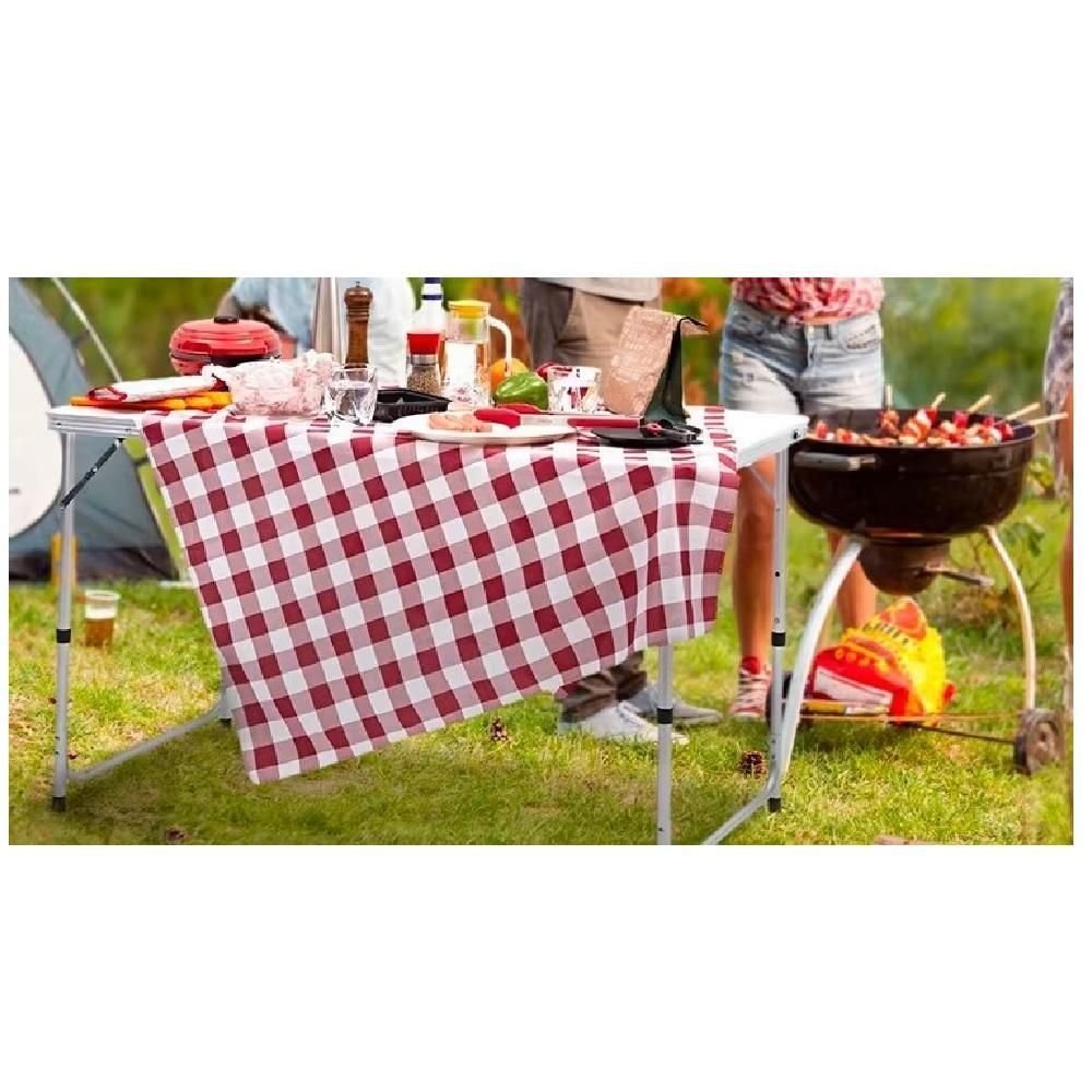 Mesa Dobravel Vira Maleta 2 Cadeira Mesinha Portatil Praia Camping Acampamento Viagem Grande 120x60c - 6