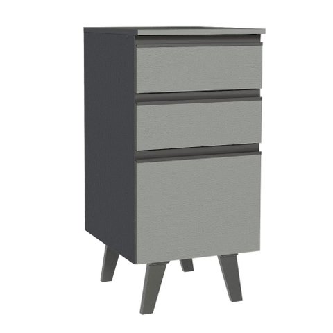 Balcão de Cozinha 40cm 3 Gavetas com Pés Nice Madesa