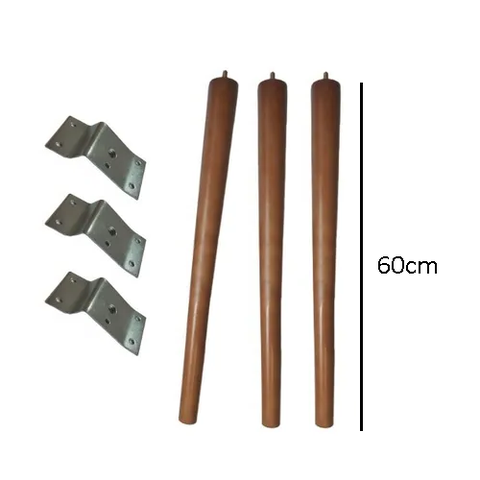 Kit 3 Pés Palito 60cm + 3 Suporte Inclinado