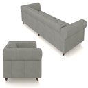 Ver mais imagens de Conjunto de Sofá Sala de Estar Stanford Chesterfield 2 e 3 Lugares 180cm/260cm Pés Madeira Couro Cin
